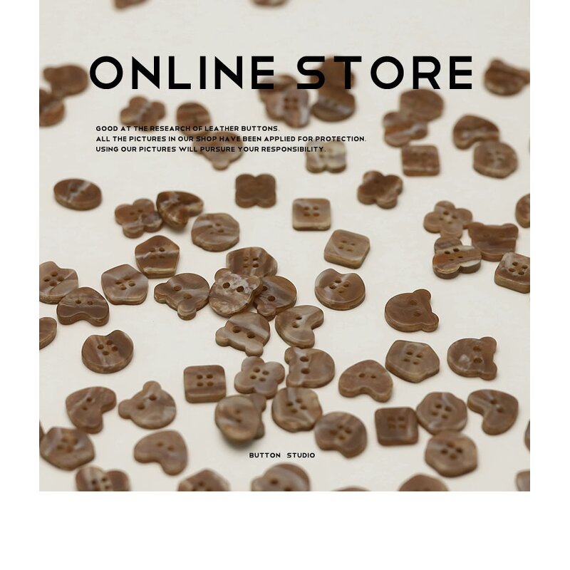 Resin Button Factory - OEM Bear Heart 2 Hole Various Shape