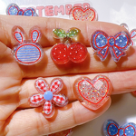 Resin Accessories Factory - OEM DIY Craft Red Plaid Flower