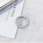 Scarf Buckle Factory - OEM Round Jewelry Metal Pearl Buckle