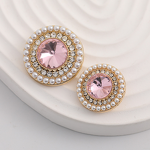 Zinc Metal Button Factory - OEM Rhinestone Pearl Coat Button