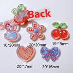 Resin Accessories Factory - OEM DIY Craft Red Plaid Flower