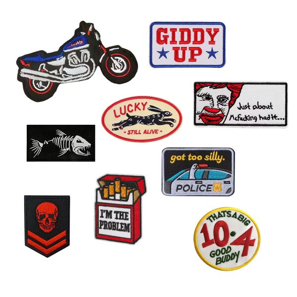 Embroidery Patch Factory - OEM Funny Lucky Bunny Motorcycle