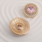 Zinc Metal Button Factory - OEM Rhinestone Pearl Coat Button