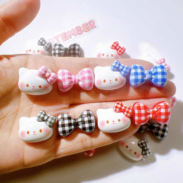Resin Accessories Factory - OEM DIY Checker Cat Bow Tie