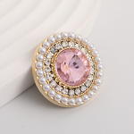 Zinc Metal Button Factory - OEM Rhinestone Pearl Coat Button