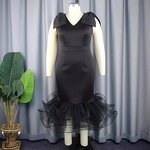 Evening Dress Factory - OEM Women Elegant Bow V-Neck Bodycon