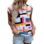 Women's Top Factory - OEM Summer Geographic Printed V-Neck