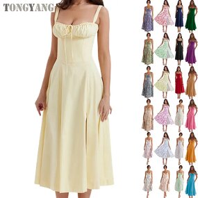 Suspenders Dress Factory - OEM Elegant Solid Lace up Sleeveless