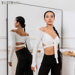 Latin Dance Dress Factory - OEM V Neck Short Sleeve Female