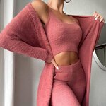 Women's Set Factory - OEM Autumn Winter Sexy V-neck Plush