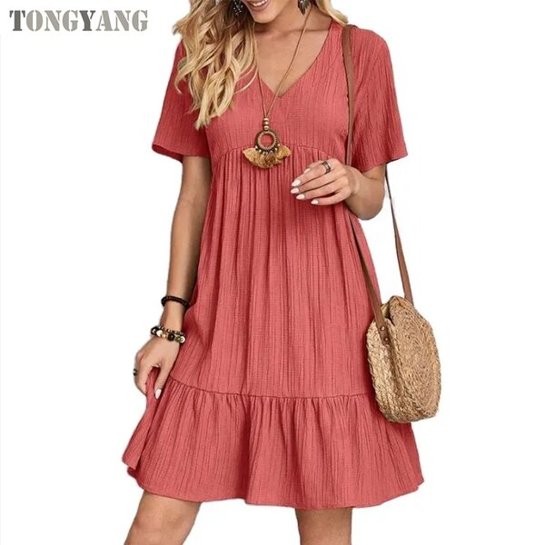 Mini Dress Factory - OEM Women Summer Short Sleeve Party