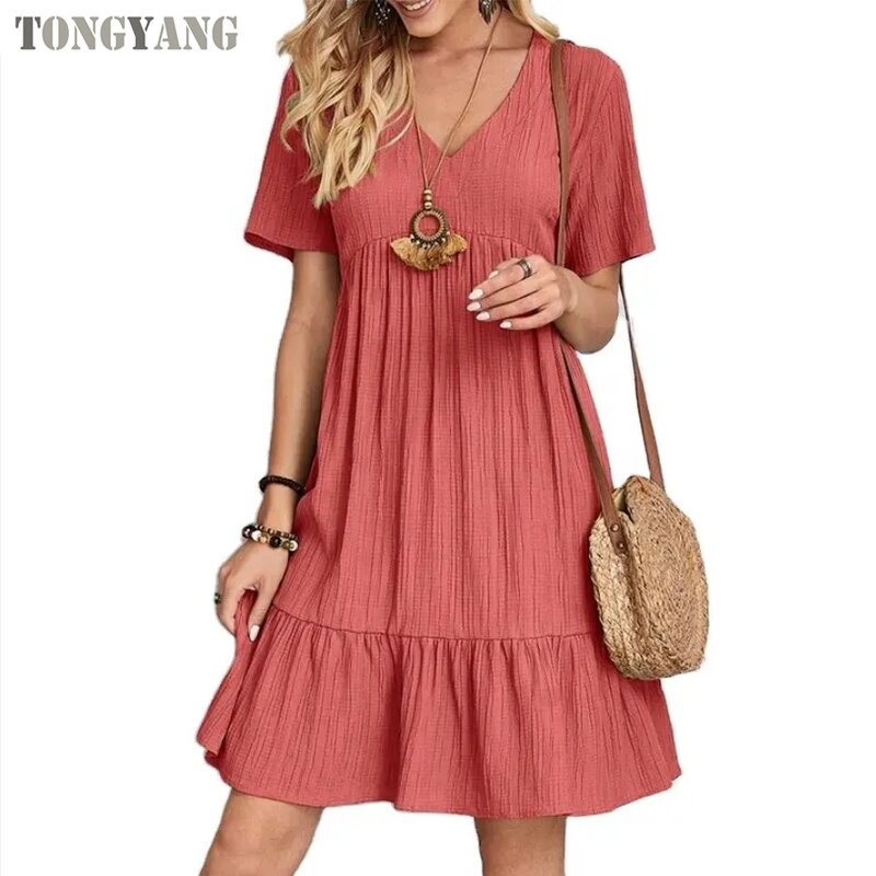 Mini Dress Factory - OEM Women Summer Short Sleeve Party