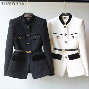 Stand Collar Coat Factory - OEM 2025 Autumn Waist Slim Coat