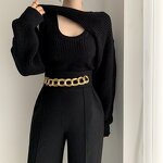 Knitted Sweater Factory - OEM Autumn Winter Women Sexy Hollow