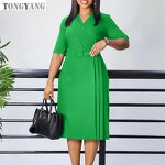 Pencil Skirt Factory - OEM Women's Summer V-Neck Waist Solid