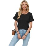 Women's Top Factory - OEM Casual Round Neck Ruffle Loose