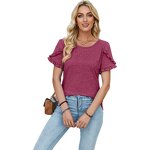 Women's Top Factory - OEM Casual Round Neck Ruffle Loose