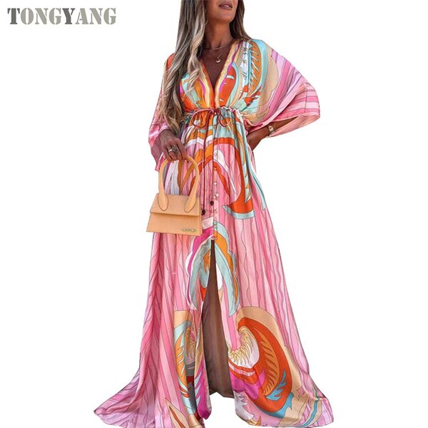 Sundress Factory - OEM Summer Plus Size V Neck Loose Split