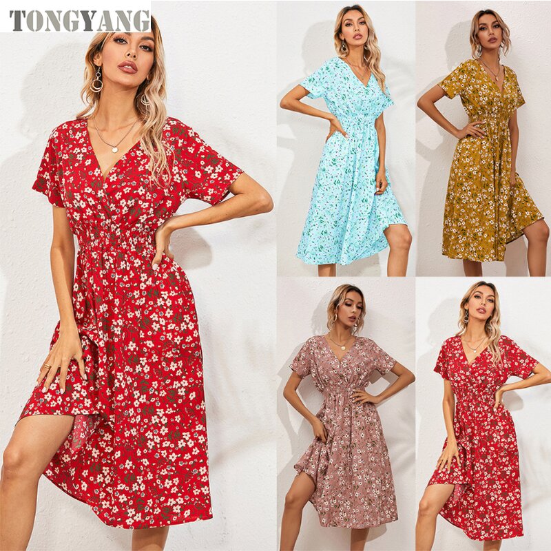 Bohemia Dress Factory - OEM Summer Floral V Neck Tunic