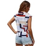 Women's Top Factory - OEM Summer Geographic Printed V-Neck