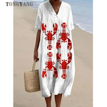 Women's Dress Factory - OEM V-Neck 3D Marine Life Print