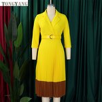Career Dress Factory - OEM Spring Autumn Lapel Collar Belted