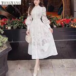 Retro Dress Factory - OEM 2024 Autumn Lapel Lantern Sleeve