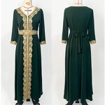 Muslim Dress Factory - OEM Dubai Polka Dot Print V-Neck