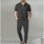 Polo Suit Factory - OEM Men's Casual Two-piece Solid Color