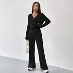 Knitted Set Factory - OEM Women Spring Autumn Solid Color