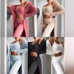 Women's Set Factory - OEM Autumn Winter Sexy V-neck Plush