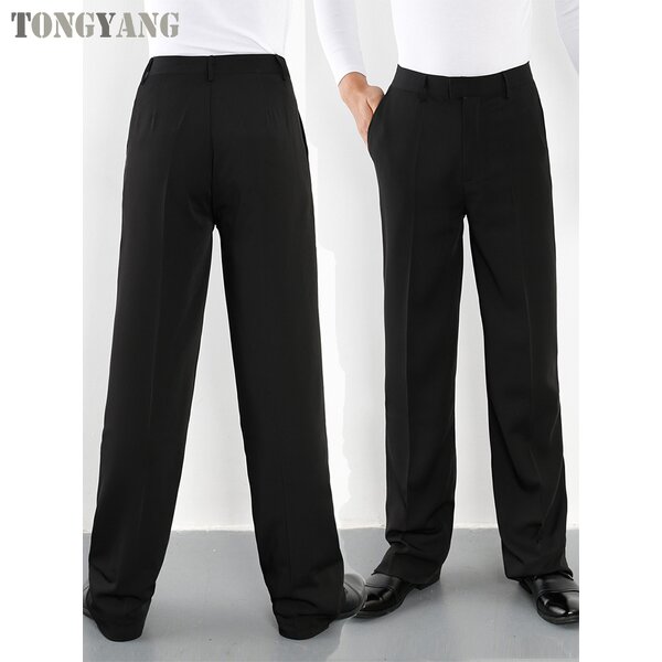 Latin Dance Pants Factory - OEM Professional Men Black Satin