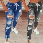 Ripped Jeans Factory - OEM Fashion Vintage Elastic Waist