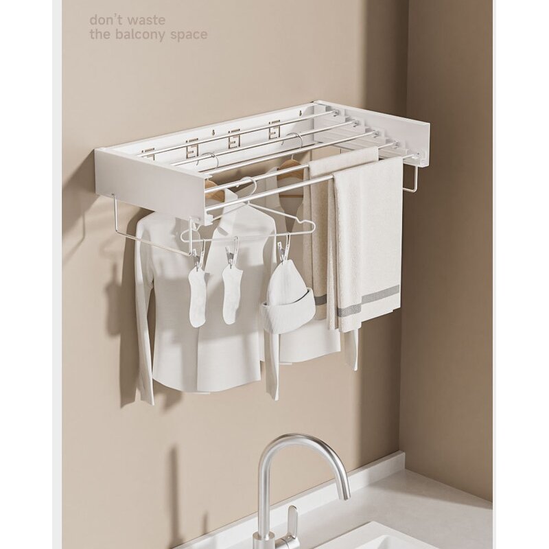 Aluminum Wall Clothes Rack Factory - OEM Foldable Drying Organizer