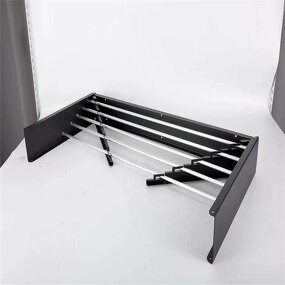 Metal Drying Rack Factory - OEM Collapsible 5-Rod Wall-Mounted