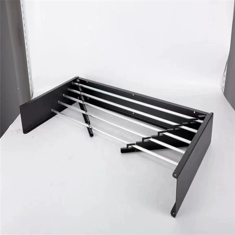 Metal Drying Rack Factory - OEM Collapsible 5-Rod Wall-Mounted