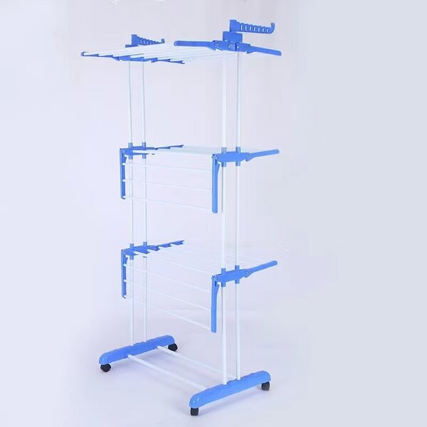 Iron Drying Rack Factory - OEM Four-Tier Foldable Standing