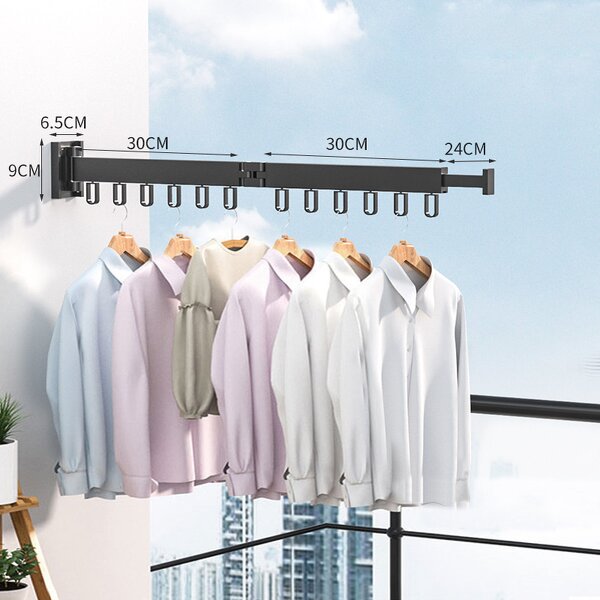 Aluminum Drying Rack Factory - OEM 3-Tier Retractable Wall-Mounted