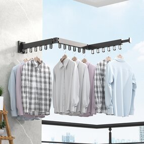 Clothes Drying Rack Factory - OEM Space-Saving Glossy Retractable