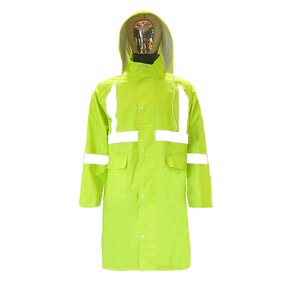 Rain Poncho Factory - OEM High Visibility Long Hooded Coat