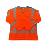 Hi Vis Shirt Factory - OEM ANSI Class 2 Long Sleeve V-Neck