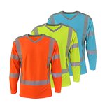 Hi Vis Shirt Factory - OEM ANSI Class 2 Long Sleeve V-Neck