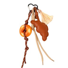 Keychain Manufacturer - PU Croissant Tassel Bread Weaving Rope