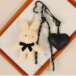 Keychain Manufacturer - Plush Bunny Pendant Leather Heart Cute