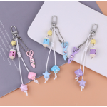 Keychain Supplier - Key Shaped Pendant Pearl Heart Bead Decoration