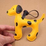 Keychain Supplier - Spotted Dog PU Keychain Bag Charm Clothing
