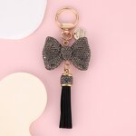 Keychain Manufacturer - Tassel Full Diamond Bow Car Keychain Tag