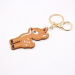 Car Keychain Factory - Double-sided Embroidered Deer Leather Pendant