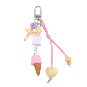 Keychain Manufacturer - Ice Cream Keychain Heart Colorful Bead Love