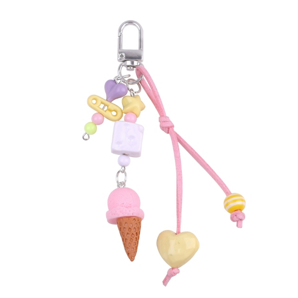 Keychain Manufacturer - Ice Cream Keychain Heart Colorful Bead Love